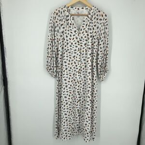 The Nines by‎ Hatch Dress Womens Medium Floral Long Sleeve Button Maxi Lined